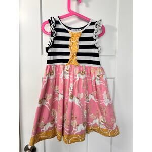 Oopsie Daisy Girls Spirited Carousel Horse‎ A-Line Dress Casual Multicolor SZ 7T